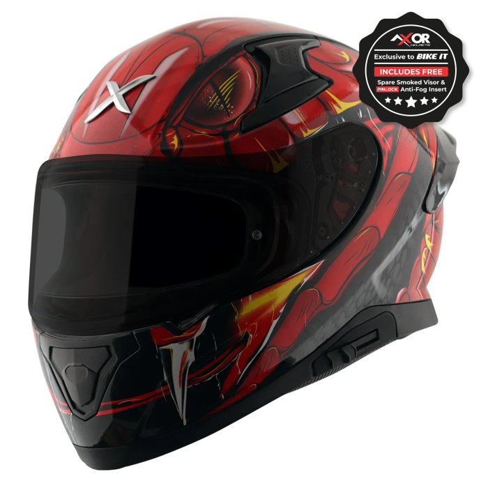 Axor Apex Full Face Helmet - Hex-2 Venomous Gloss Black Red £124.99