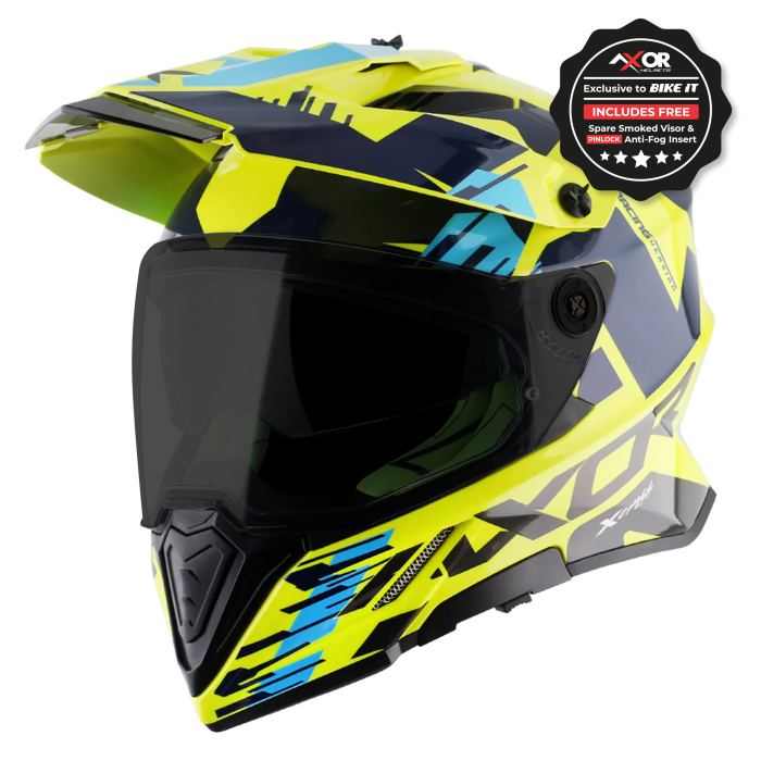 Axor X-Cross Adventure Helmet - Neon Yellow/Blue Gloss £139.99