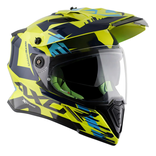 Axor X-Cross Adventure Helmet - Neon Yellow/Blue Gloss £139.99