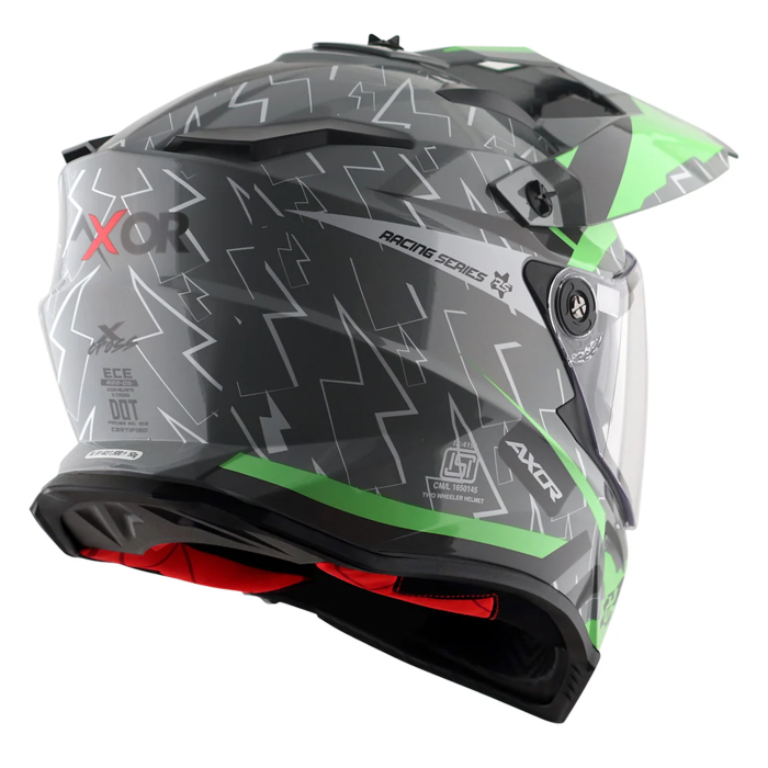 Axor X-Cross Adventure Helmet - Flash Cool Grey/Green Gloss £139.99