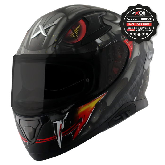 Axor Apex Full Face Helmet - Hex-2 Venomous Matt Black Grey £124.99