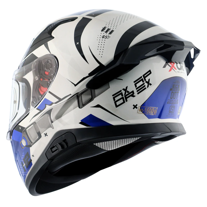 Axor Apex Full Face Helmet - Hex-2 White Blue Gloss £124.99