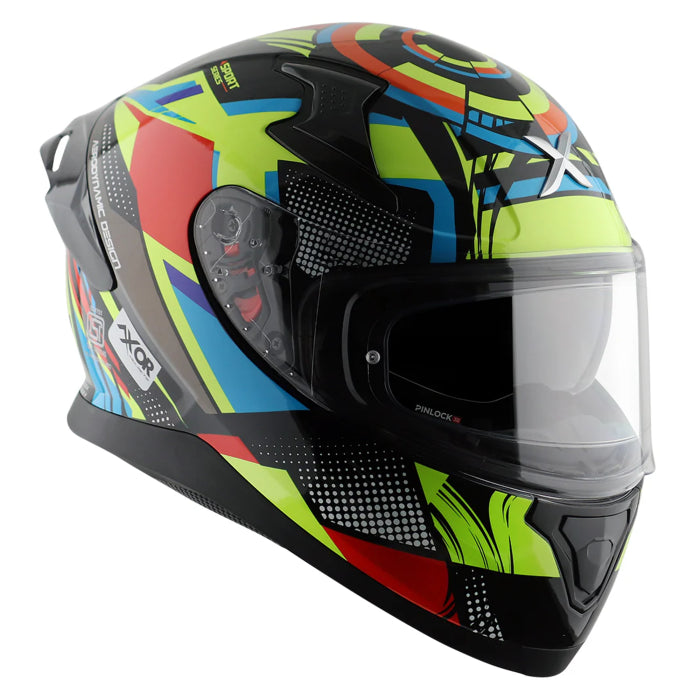 Axor Apex Full Face Helmet - Hex-2 Vivid Black Neon Yellow Gloss £124.99