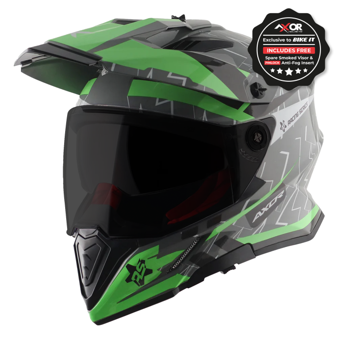 Axor X-Cross Adventure Helmet - Flash Cool Grey/Green Gloss £139.99