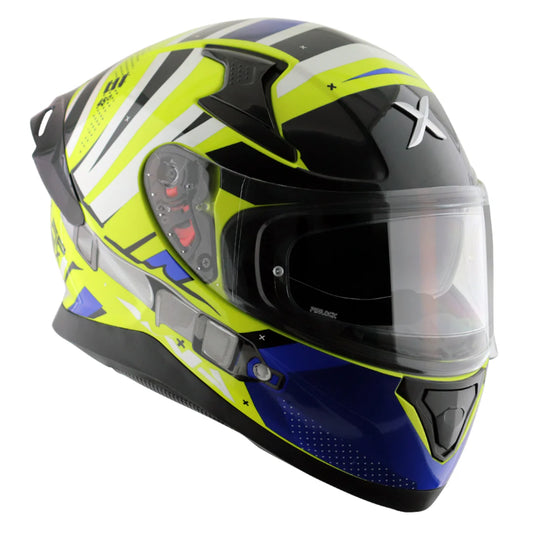 Axor Apex Full Face Helmet - Hex-2 Neon Yellow Blue Gloss £124.99