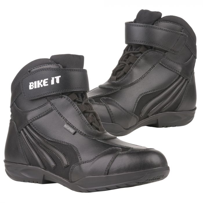 Bike It 'Perun' Low-Cut Black Waterproof Motorcycle Boot