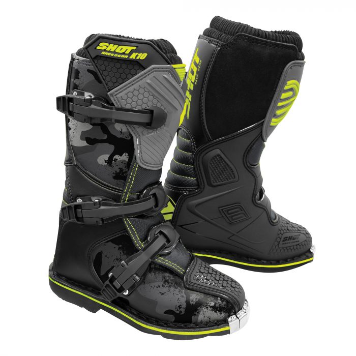 Shot K10 2.0 MX Boots Kids - Black/Camo