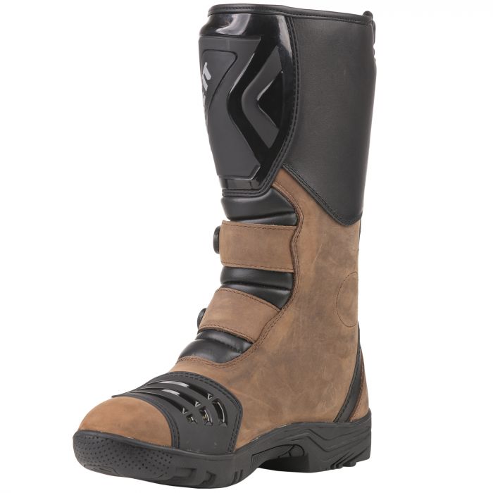 Bike It 'Triple-Black' Motorcycle Adventure Boots (Brown)