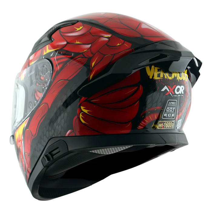 Axor Apex Full Face Helmet - Hex-2 Venomous Gloss Black Red £124.99