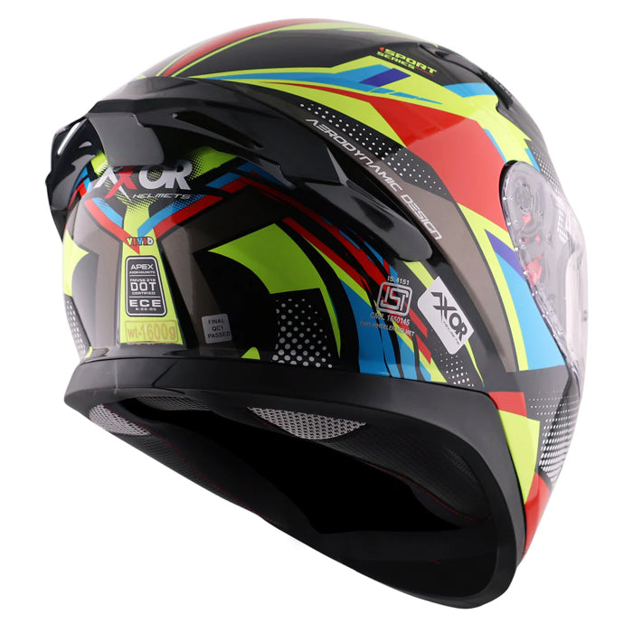 Axor Apex Full Face Helmet - Hex-2 Vivid Black Neon Yellow Gloss £124.99