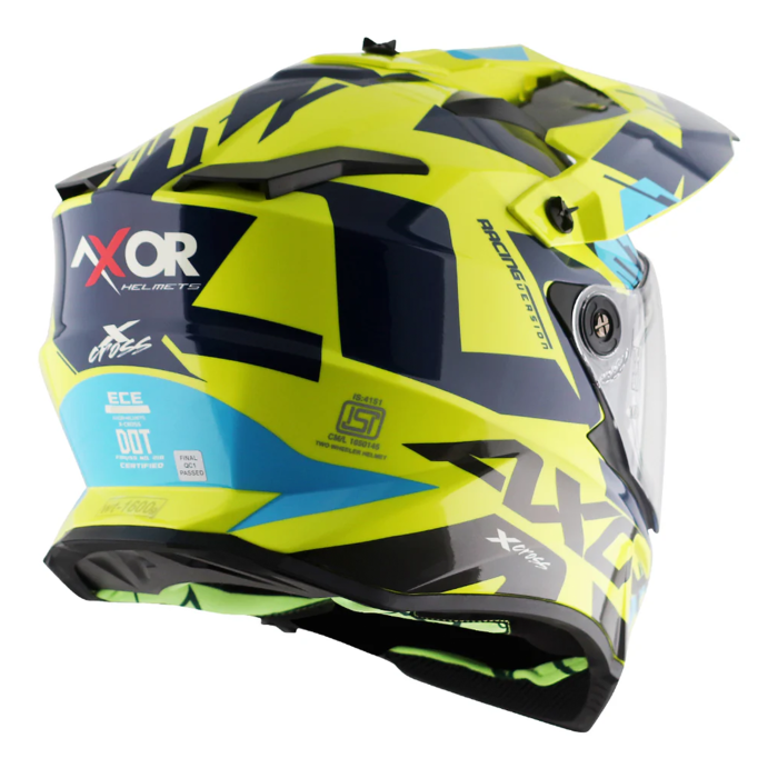 Axor X-Cross Adventure Helmet - Neon Yellow/Blue Gloss £139.99