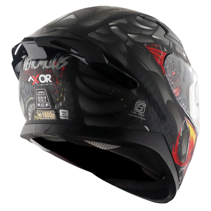 Axor Apex Full Face Helmet - Hex-2 Venomous Matt Black Grey £124.99